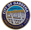 Gardena city seal bearing the city logo 'Freeway City.'