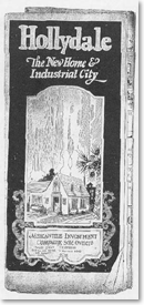 Cover of a brochure extolling the advantages of Holldydale, c. 1929