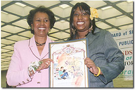 Yvonne B. Burke, Supervisor; Sweet Alice Harris, Honoree (daughter accepting)